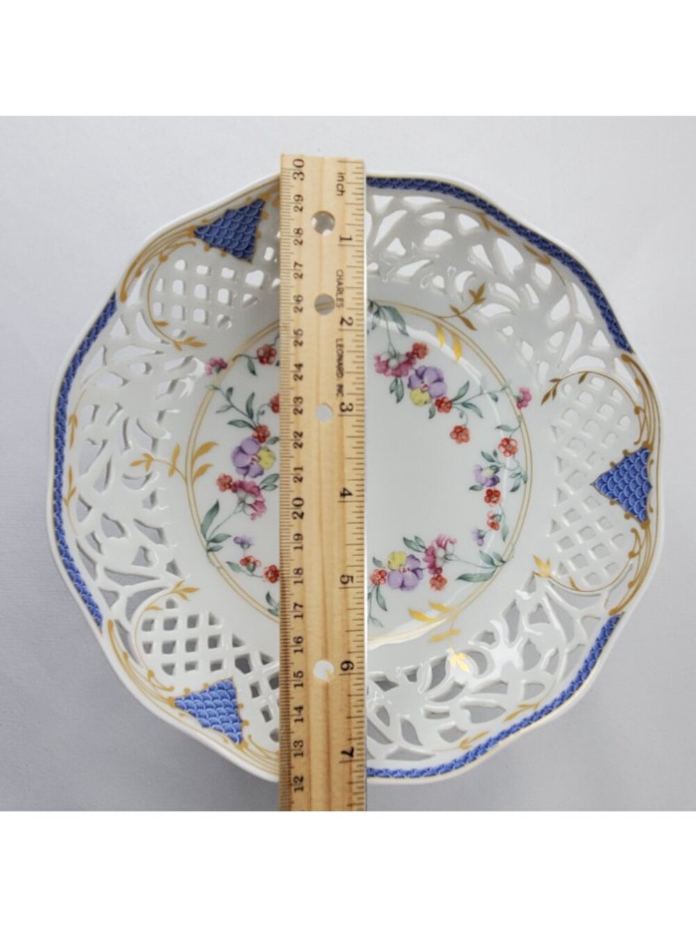 Oscar De La Renta Fine China Reticulated Bowl Angelique 7" Floral West Germany - Picture 3 of 9